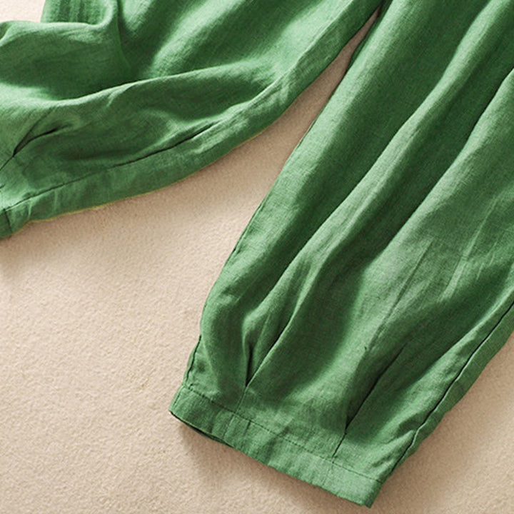 Pantalon sarouel d'été en coton avec cordon de serrage et poches pour femme Buddha Stones - image 12