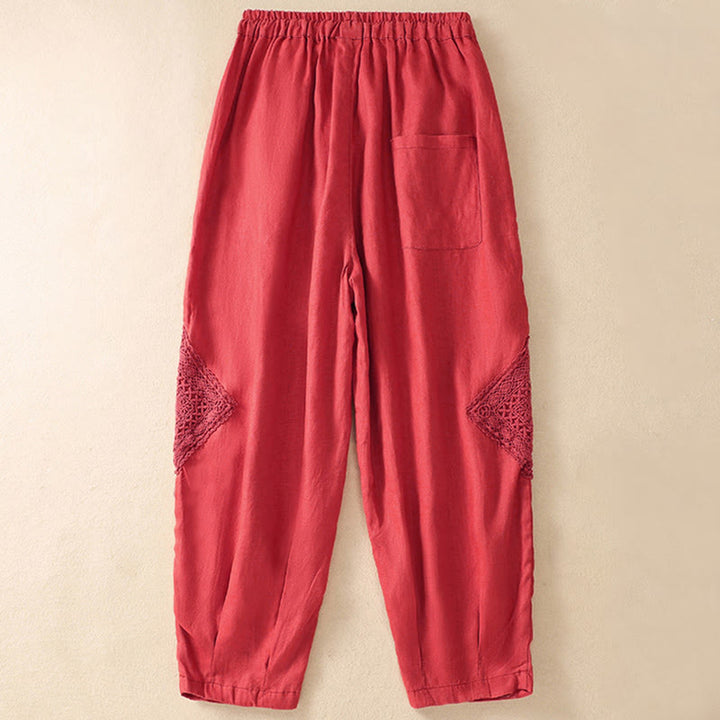 Pantalon sarouel d'été en coton avec cordon de serrage et poches pour femme Buddha Stones - image 22