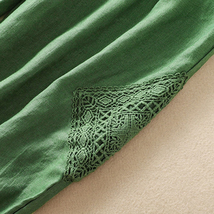 Pantalon sarouel d'été en coton avec cordon de serrage et poches pour femme Buddha Stones - image 13