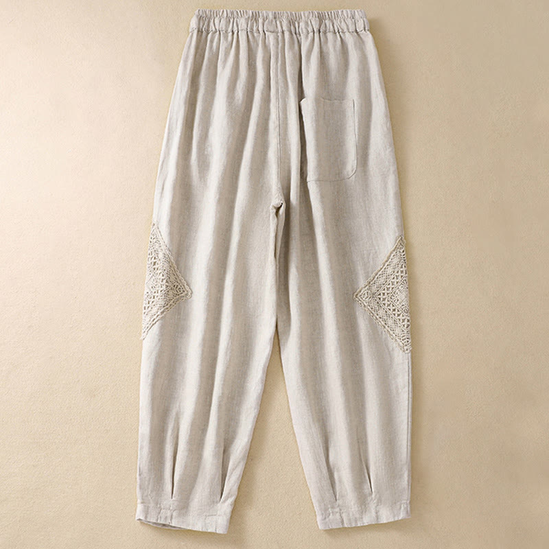 Pantalon sarouel d'été en coton avec cordon de serrage et poches pour femme Buddha Stones - image 17