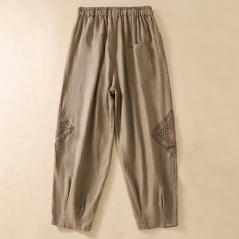 Pantalon sarouel d'été en coton avec cordon de serrage et poches pour femme Buddha Stones - image 4
