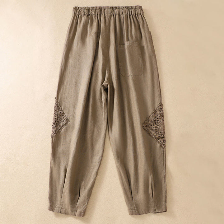 Pantalon sarouel d'été en coton avec cordon de serrage et poches pour femme Buddha Stones - image 4