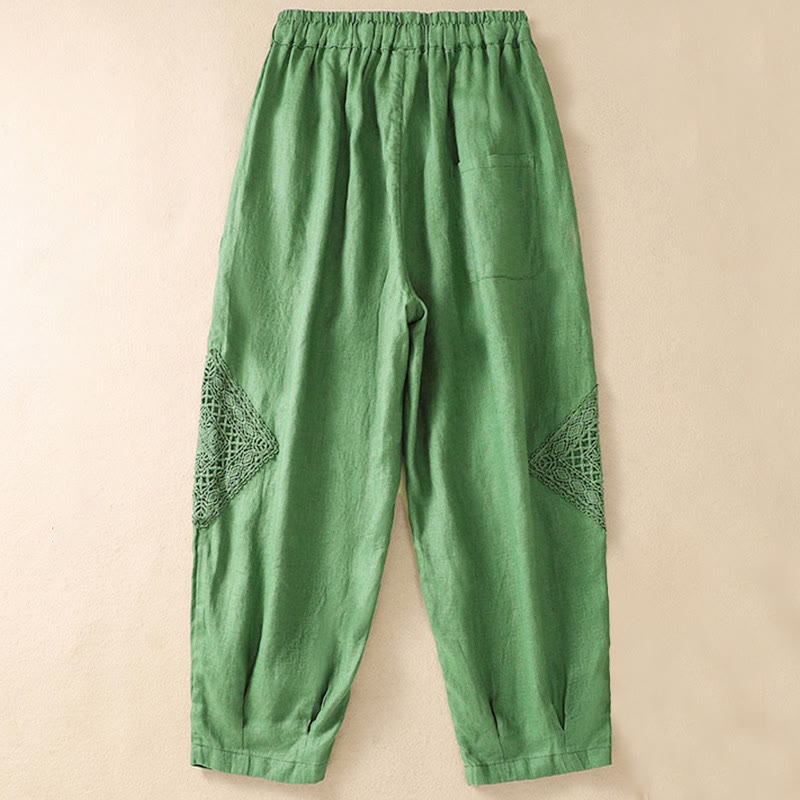 Pantalon sarouel d'été en coton avec cordon de serrage et poches pour femme Buddha Stones - image 10