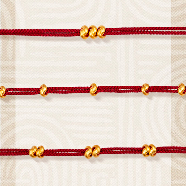 Bracelet en corde tressée fait main avec motif de nœud de souhait en or 999 de Buddha Stones
