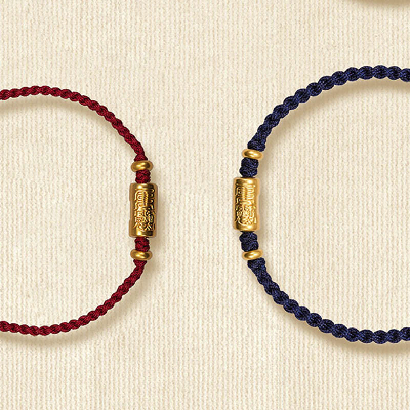 Bracelet porte-bonheur en or 999 Buddha Stones , design sculpté, corde tressée solide faite à la main - image 16