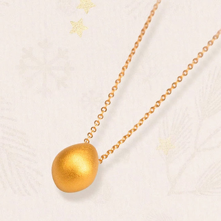 Collier pendentif en forme de goutte d'eau en or 999 Buddha Stones