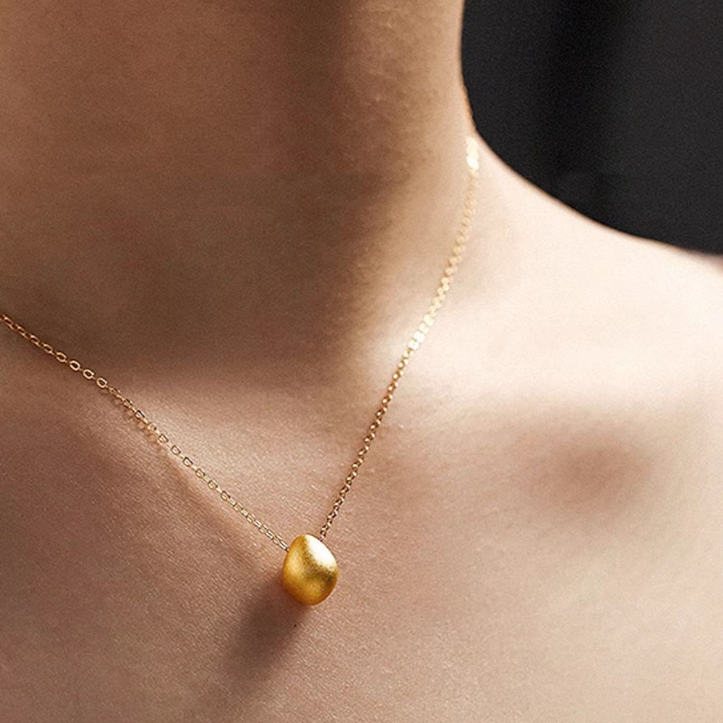 Collier pendentif en forme de goutte d'eau en or 999 Buddha Stones