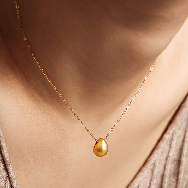 Collier pendentif en forme de goutte d'eau en or 999 Buddha Stones