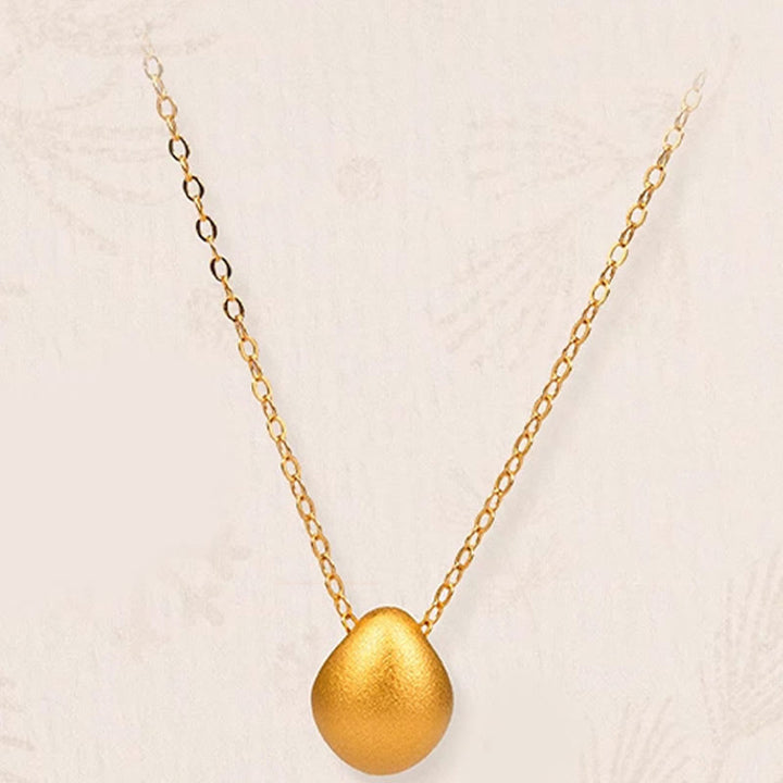 Collier pendentif en forme de goutte d'eau en or 999 Buddha Stones