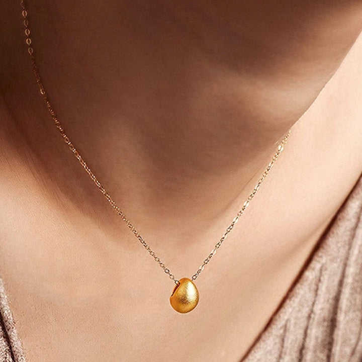 Collier pendentif en forme de goutte d'eau en or 999 Buddha Stones