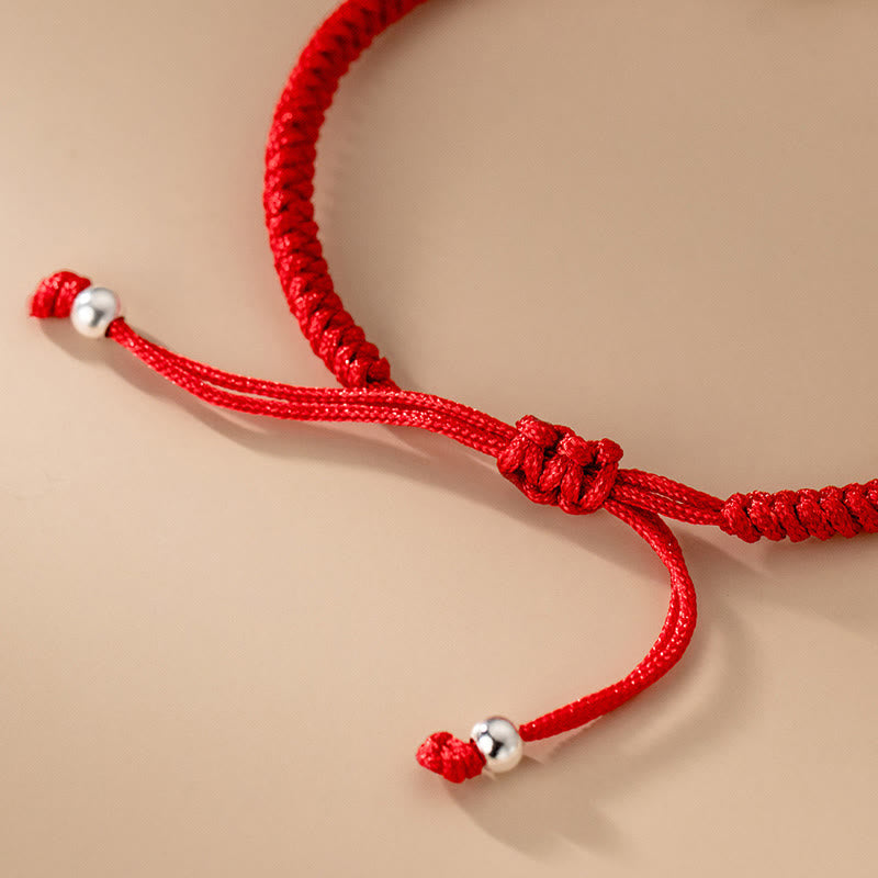 Bracelet en corde tressée fait main en argent sterling 925 avec Buddha Stones Fu et nuages ​​de bon augure - image 10