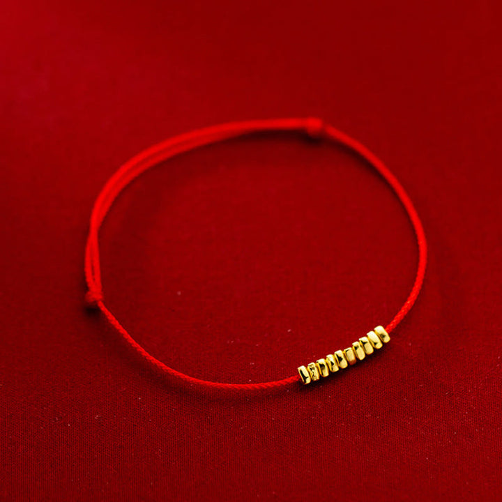 Bracelet en corde tressée ultra-mince fait main en argent sterling 925 avec petites pièces de Buddha Stones