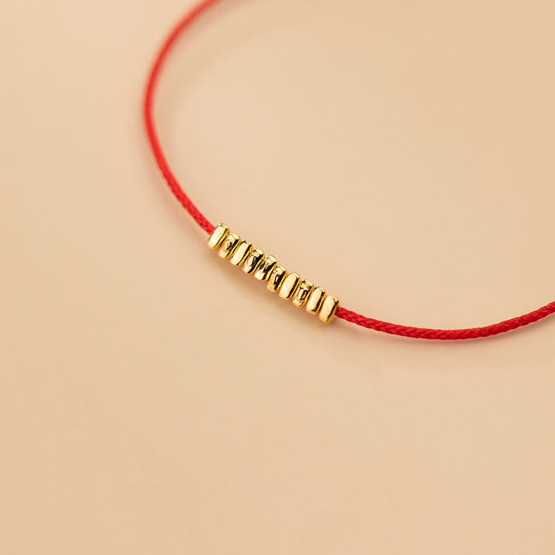 Bracelet en corde tressée ultra-mince fait main en argent sterling 925 avec petites pièces de Buddha Stones - image 5