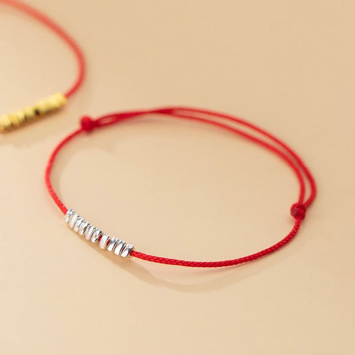 Bracelet en corde tressée ultra-mince fait main en argent sterling 925 avec petites pièces de Buddha Stones - image 13