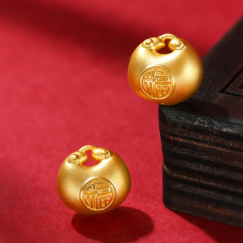 Collier pendentif en corde porte-bonheur avec motif de verrouillage de souhait en or 999 Buddha Stones - image 8