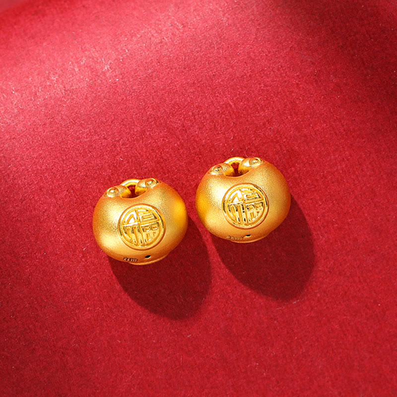 Collier pendentif en corde porte-bonheur avec motif de verrouillage de souhait en or 999 Buddha Stones