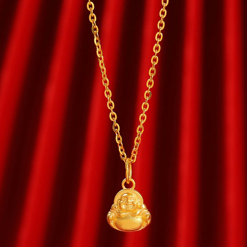 Buddha Stones rieur en or 999 avec mini pierres de Bouddha
