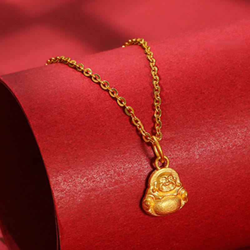 Buddha Stones rieur en or 999 avec mini pierres de Bouddha