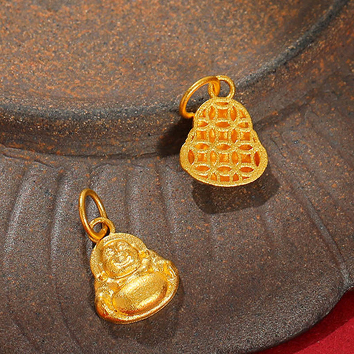 Buddha Stones rieur en or 999 avec mini pierres de Bouddha
