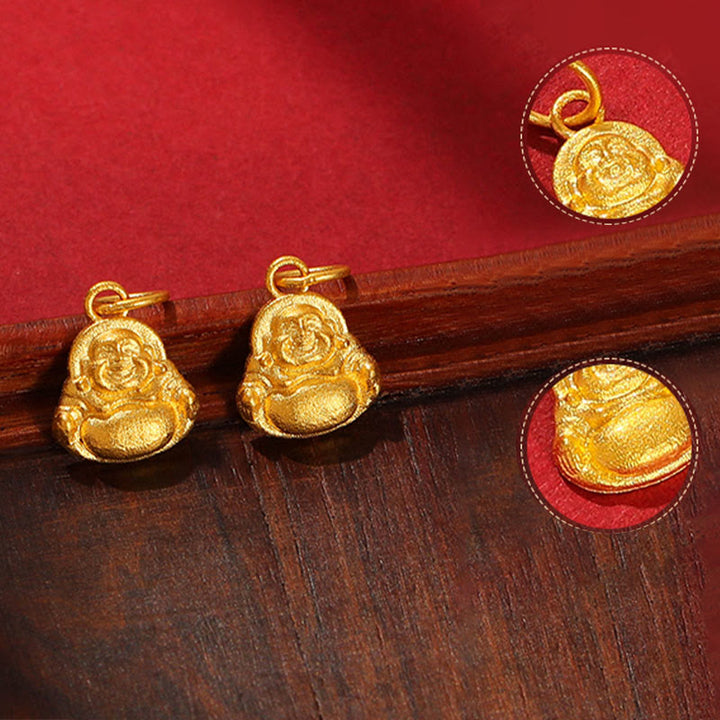 Buddha Stones rieur en or 999 avec mini pierres de Bouddha