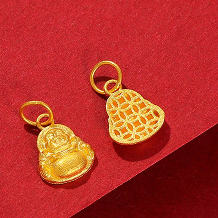 Buddha Stones rieur en or 999 avec mini pierres de Bouddha
