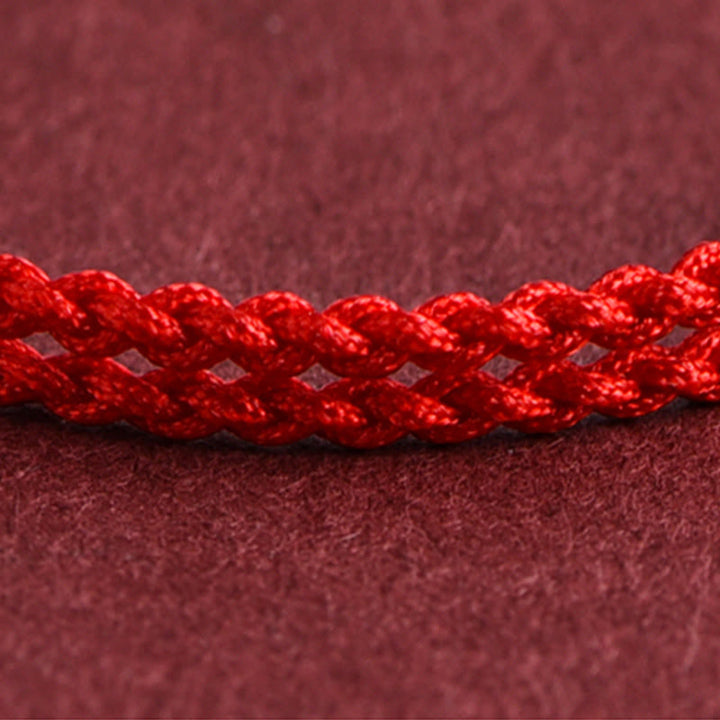 Bracelet de cheville en corde tressée faite à la main avec petite boucle de paix en or 999 avec Buddha Stones
