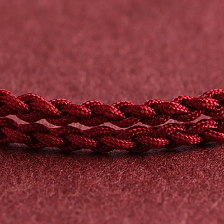 Bracelet de cheville en corde tressée fait main en forme de petit seau en or 999 Buddha Stones