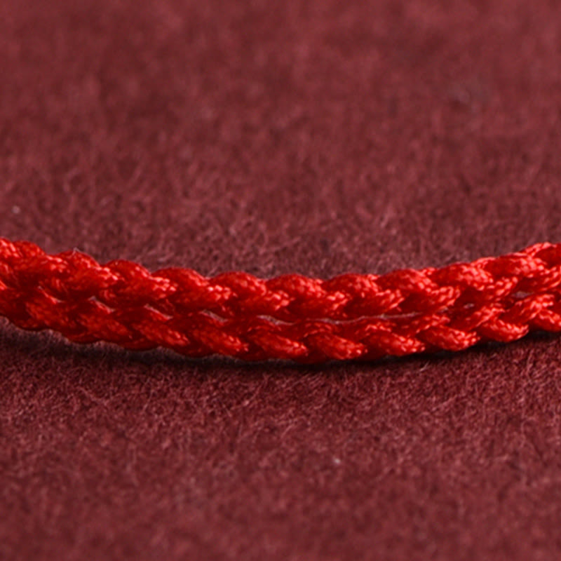 Bracelet de cheville en corde tressée faite à la main avec mini perles en or 999 de Buddha Stones