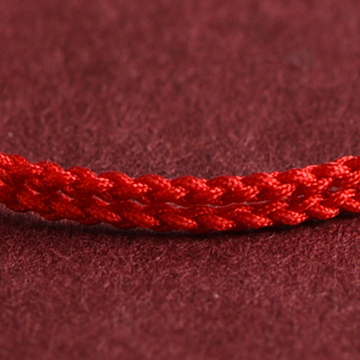 Bracelet de cheville en corde tressée faite à la main avec mini perles en or 999 de Buddha Stones