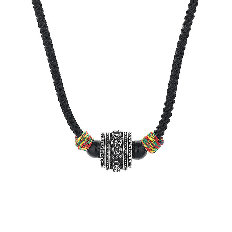 Collier pendentif en corde de sagesse en cuivre avec Buddha Stones du Tibet Om Mani Padme Hum Swastika PiXiu - PiXiu - image 7