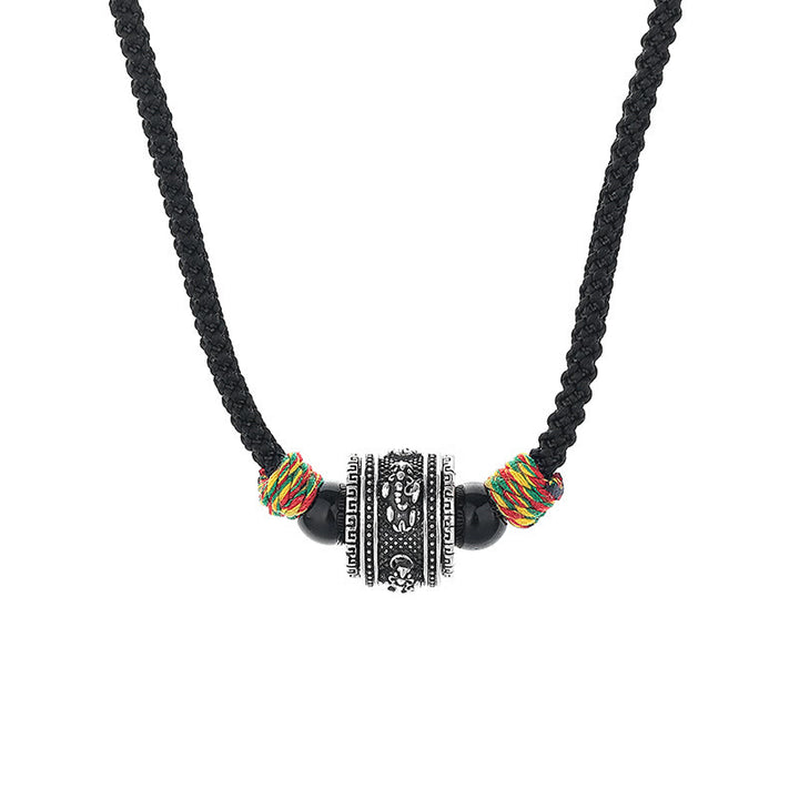 Collier pendentif en corde de sagesse en cuivre avec Buddha Stones du Tibet Om Mani Padme Hum Swastika PiXiu - PiXiu - image 7