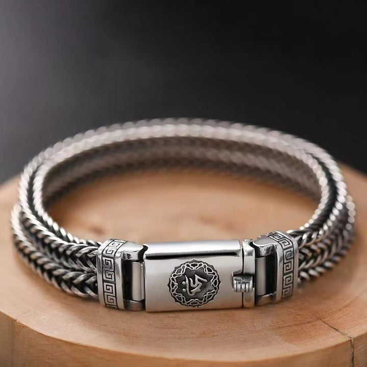 Bracelet tressé en Buddha Stones Om Mani Padme Hum Pureté Paix