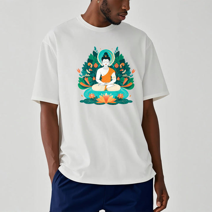 T-shirt Buddha Stones Fleur Herbe Lotus Bodhisattva - image 3