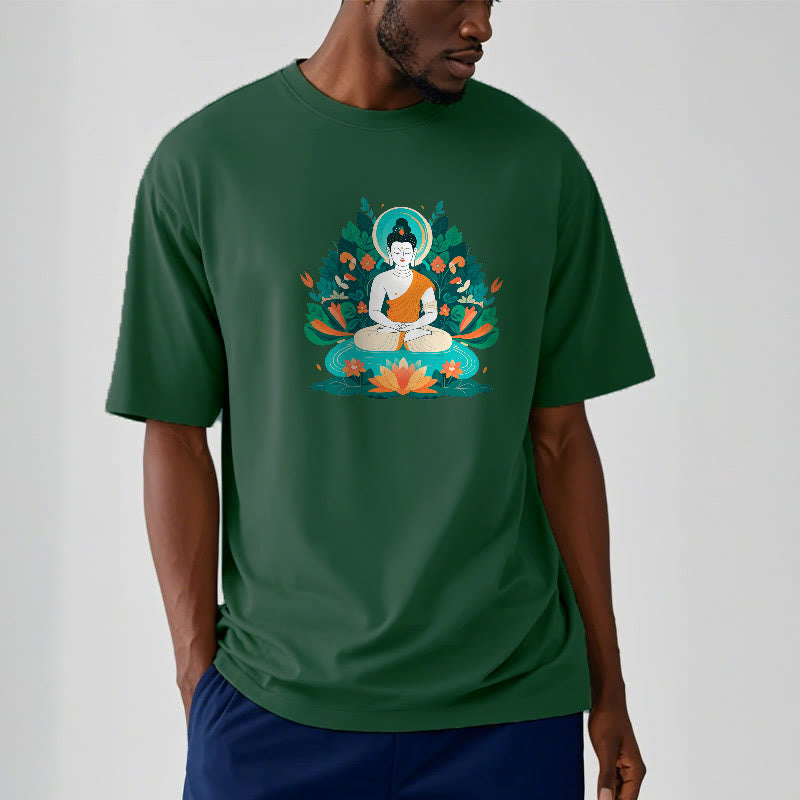 T-shirt Buddha Stones Fleur Herbe Lotus Bodhisattva - image 1
