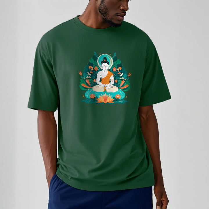 T-shirt Buddha Stones Fleur Herbe Lotus Bodhisattva - image 1