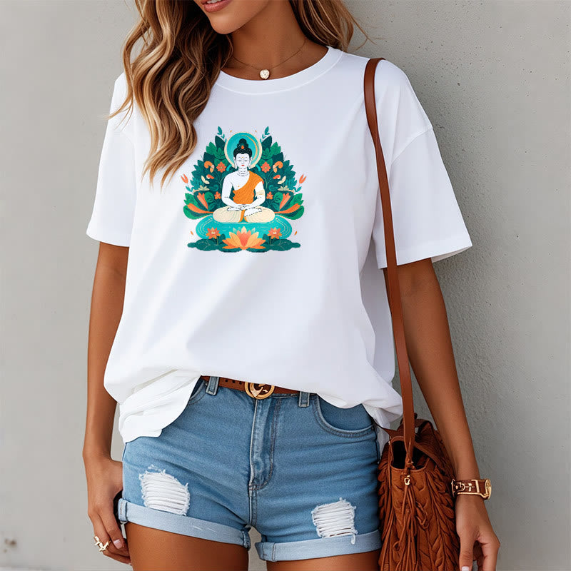 T-shirt Buddha Stones Fleur Herbe Lotus Bodhisattva - image 4