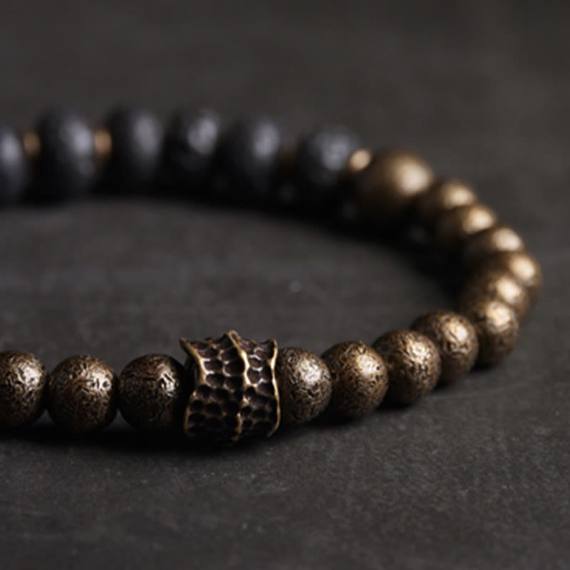 Bracelet en cuivre avec Buddha Stones absorbant l'énergie négative