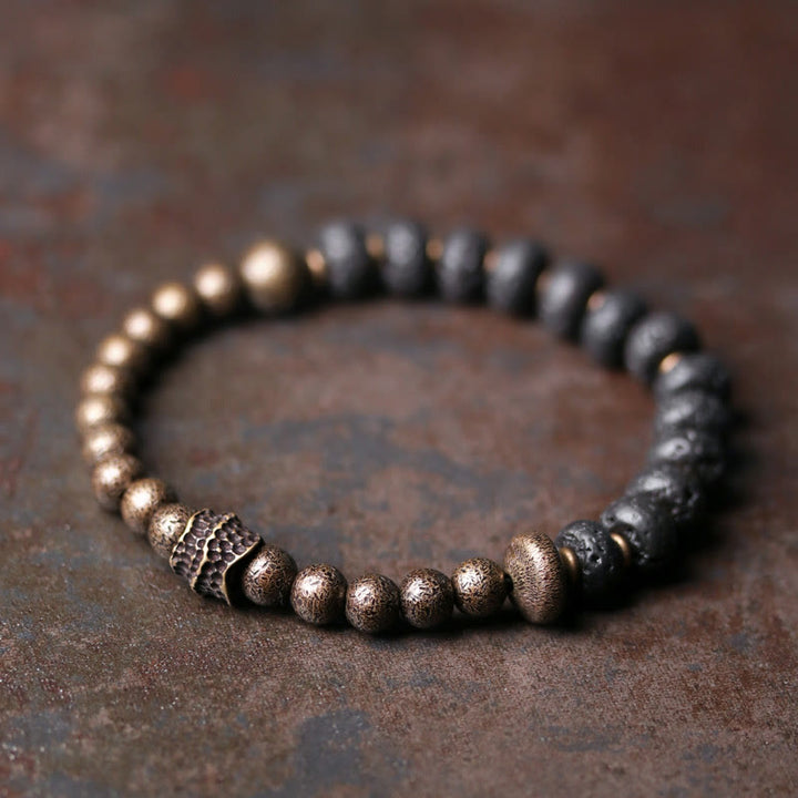 Bracelet en cuivre avec Buddha Stones absorbant l'énergie négative