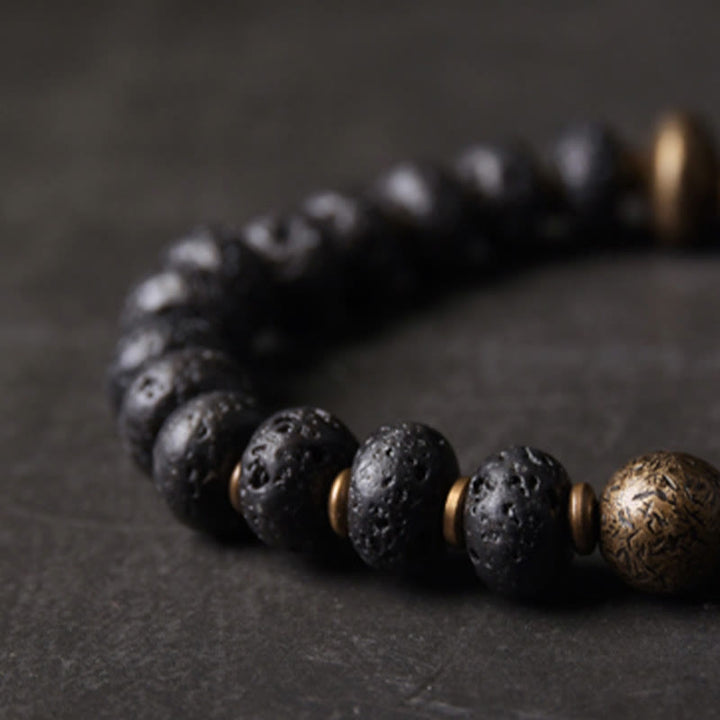 Bracelet en cuivre avec Buddha Stones absorbant l'énergie négative