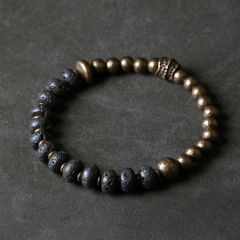 Bracelet en cuivre avec Buddha Stones absorbant l'énergie négative
