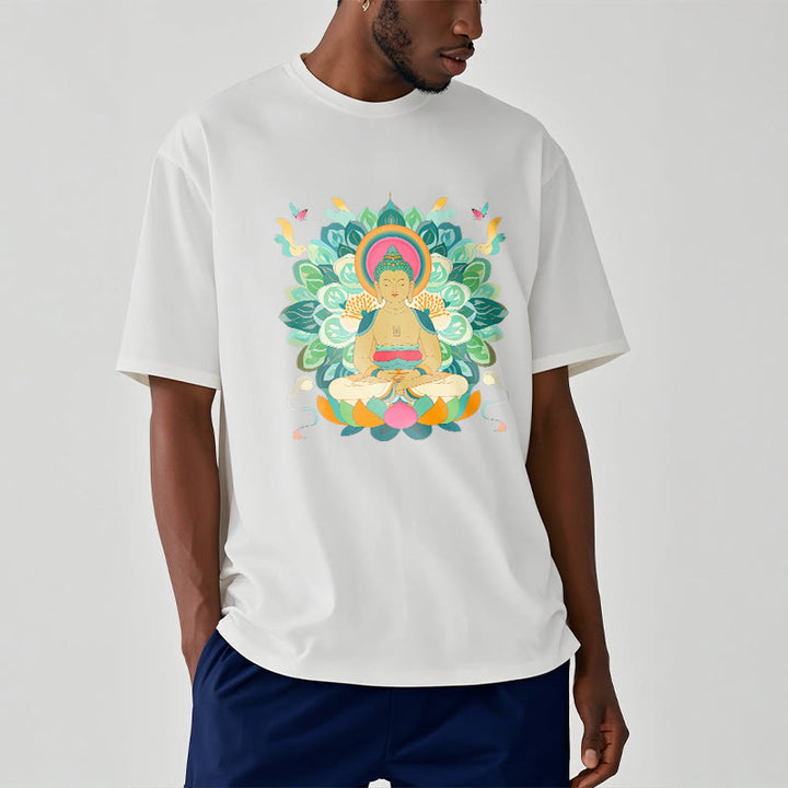 T-shirt inspiré du Buddha Stones , du papillon et du lotus - image 1