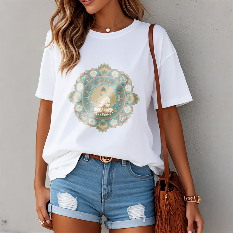T-shirt Buddha Stones Mandala Fleur Bouddha - image 5