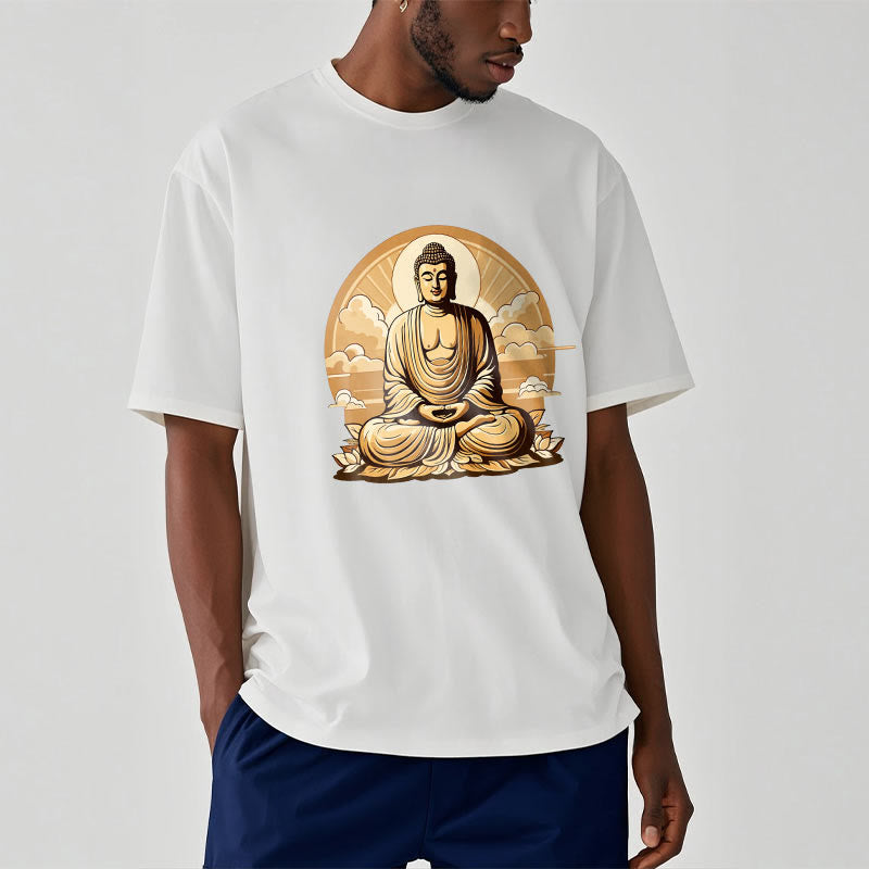 T-shirt Bouddha Buddha Stones Soleil Nuages ​​de bon augure Bouddha - image 4