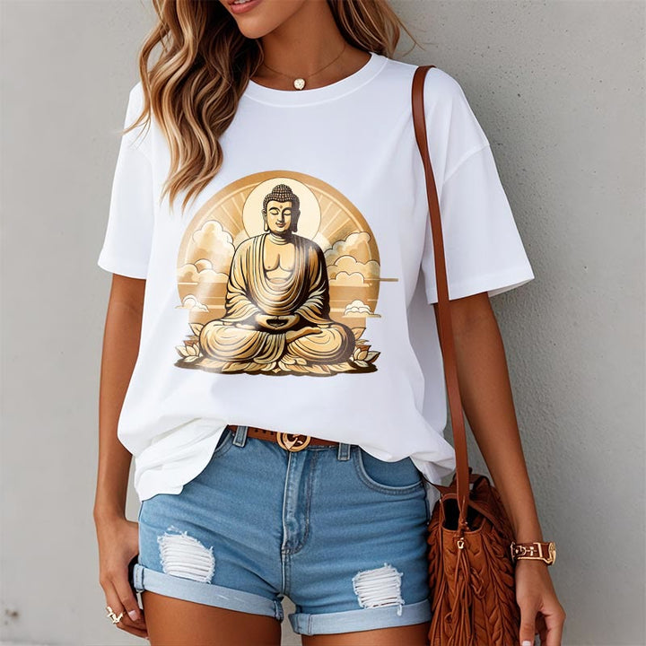 T-shirt Bouddha Buddha Stones Soleil Nuages ​​de bon augure Bouddha - image 5