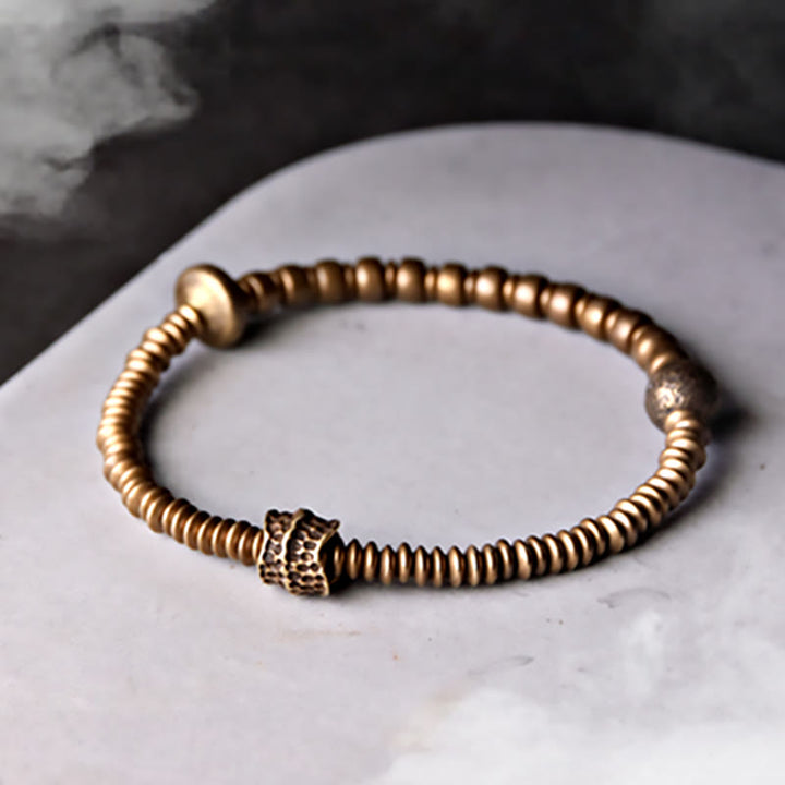 Bracelet en laiton Buddha Stones et équilibre en cuivre