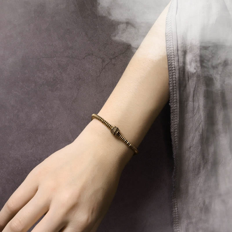 Bracelet en laiton Buddha Stones et équilibre en cuivre