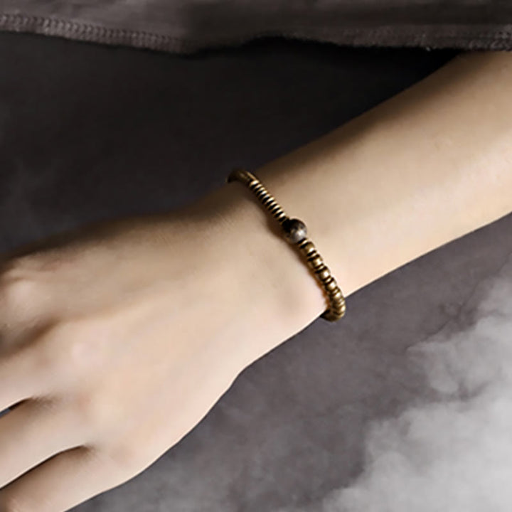 Bracelet en laiton Buddha Stones et équilibre en cuivre
