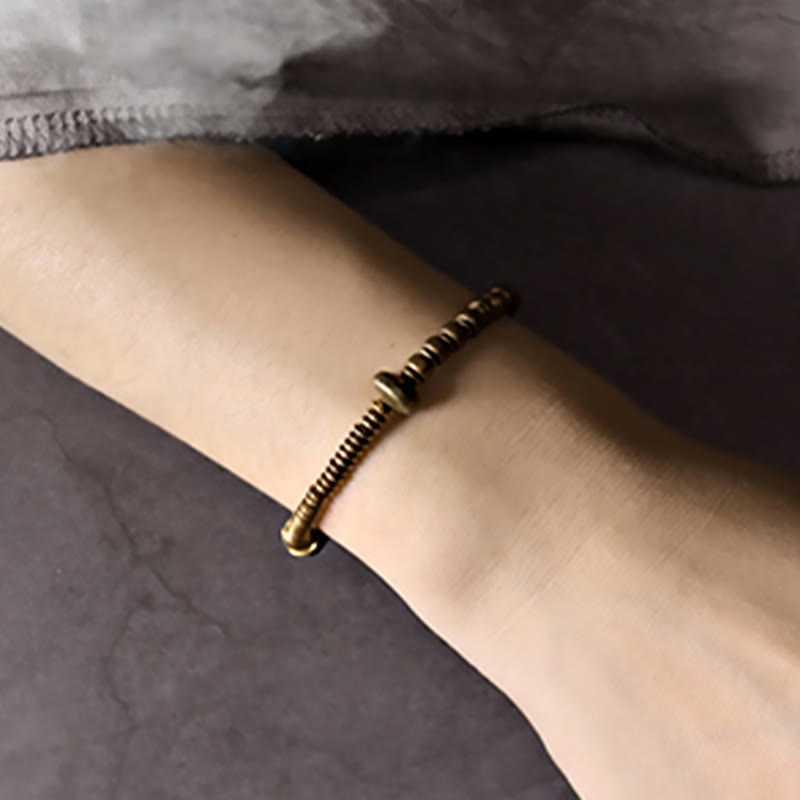 Bracelet en laiton Buddha Stones et équilibre en cuivre