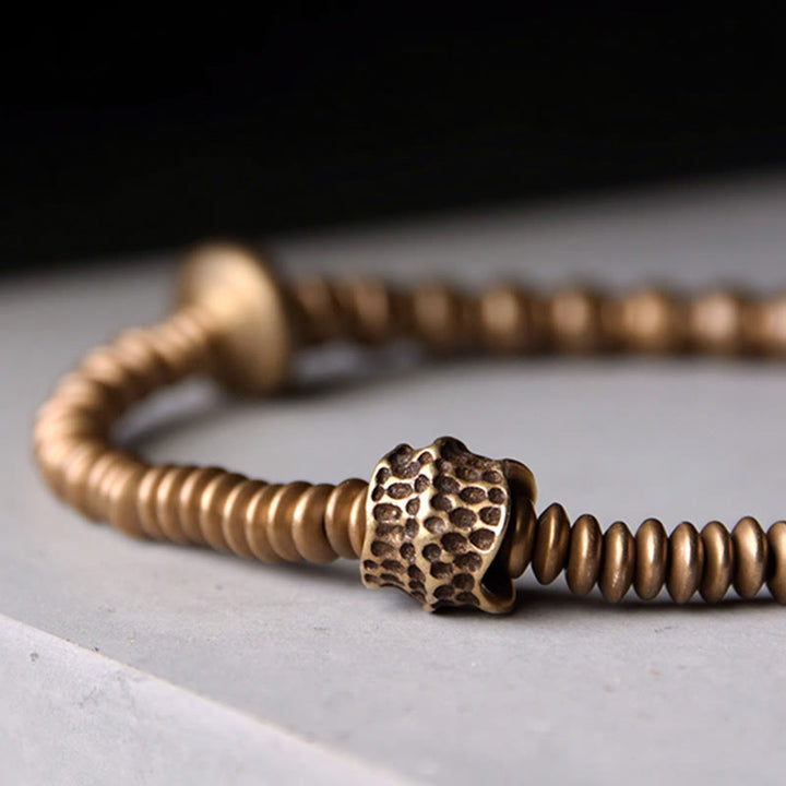 Bracelet en laiton Buddha Stones et équilibre en cuivre