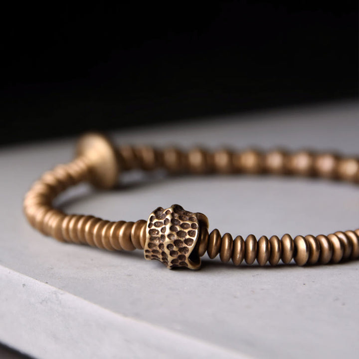 Bracelet en laiton Buddha Stones et équilibre en cuivre